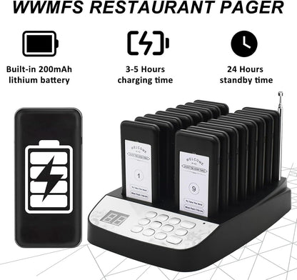 Sistema Pager Beeper Restaurante 16 Localizadores Inalámbricos