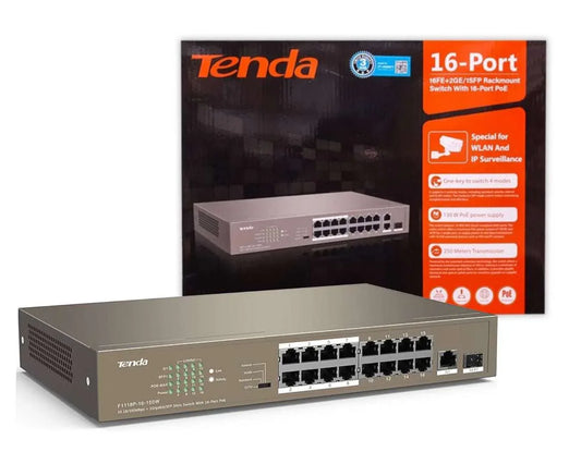Switch PoE Tenda 16+2 puertos - Tecatech-uy
