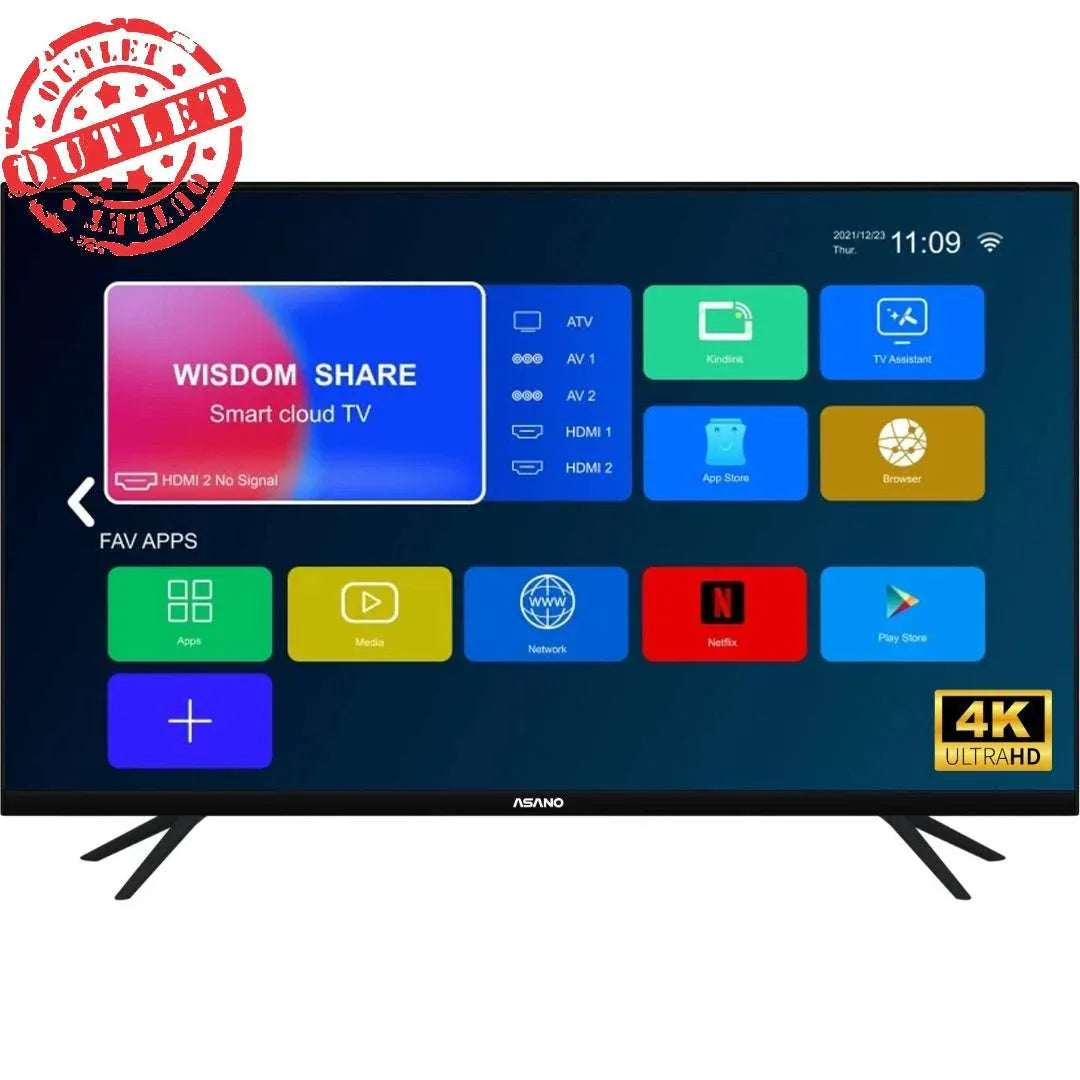 TV LED Asano 55'' 4K sin bordes SMART (con detalles) - Tecatech-uy