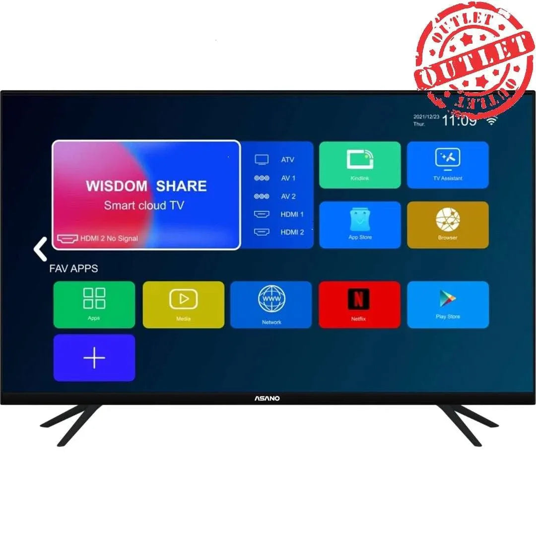 TV LED Asano 50'' Full HD sin bordes SMART (con detalles) - Tecatech-uy
