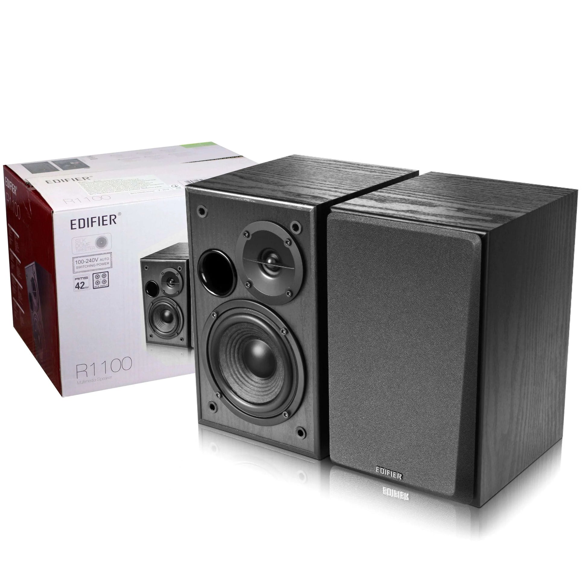 Parlantes Edifier 2.0 R1100 negro - Tecatech-uy
