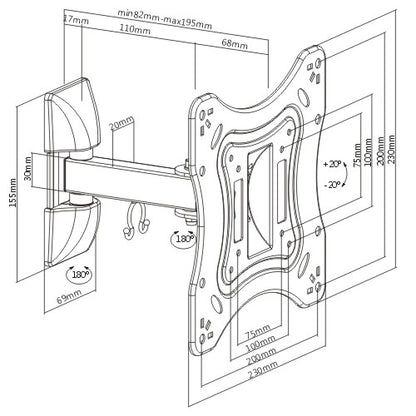 Soporte para TV lcd/led movil hasta 42'' / 20kg