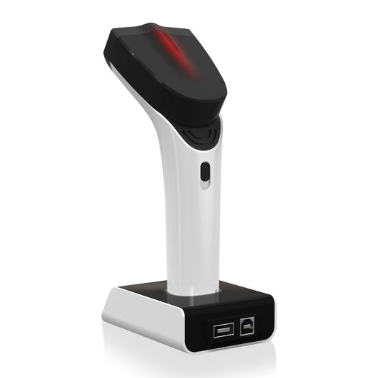 Lector de código de barras Netum 1D inalámbrico con base