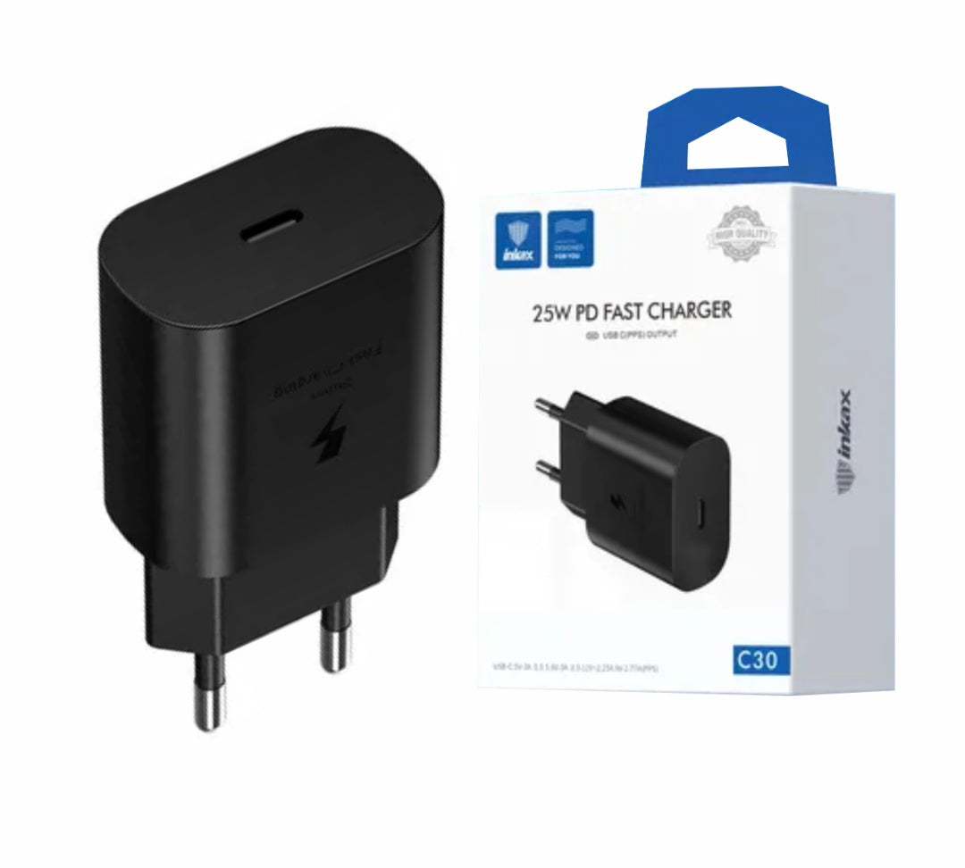 Cargador Inkax USB-C 25w negro