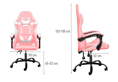 Silla Gamer Lumax ROM rosa/blanca