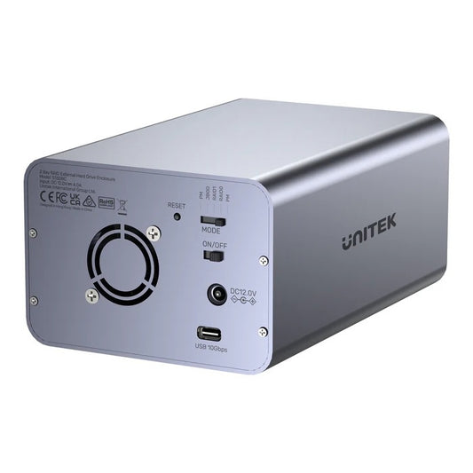 Gabinete Externo Dual Unitek USB C para 2 discos con RAID