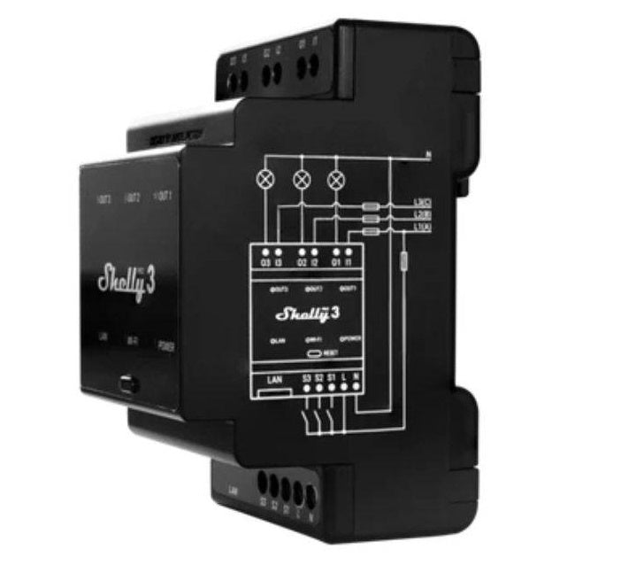 Rele Shelly Pro 3 Wi-fi DIN Triple