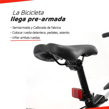 Bicicleta Randers montaña 21V R29 negro con blanco M