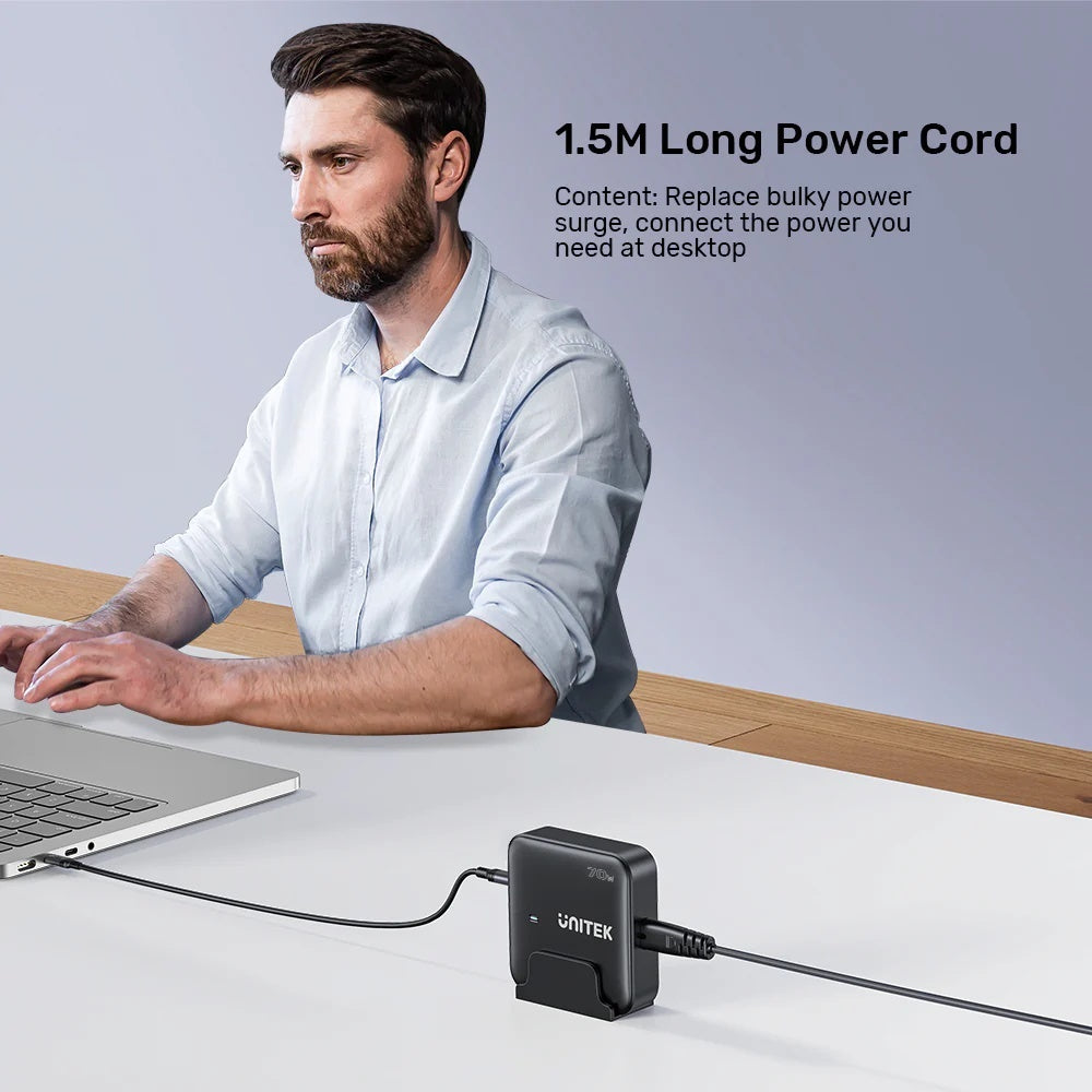 Cargador GaN Unitek de escritorio 70w