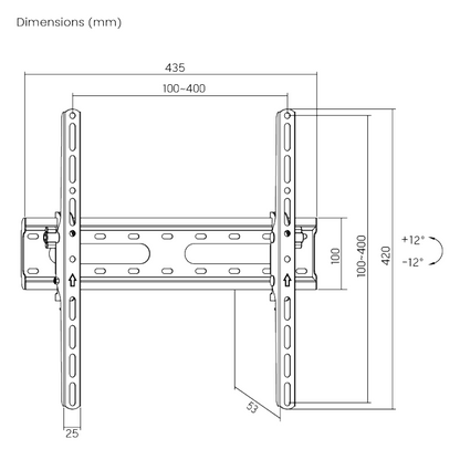 Soporte de pared Brateck inclinable para TV 32-70''