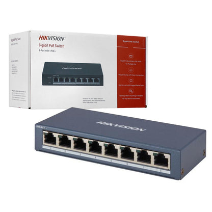 Switch PoE Hikvision 8 puertos gigabit 60W