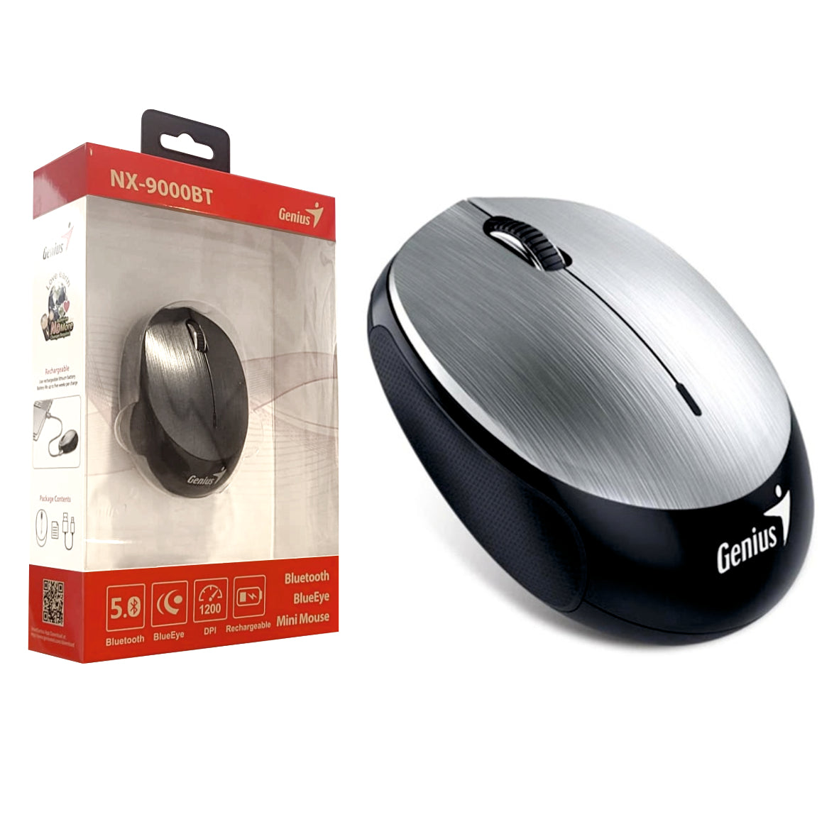 Mouse Genius NX-9000BT Bluetooth Recargable Plateado