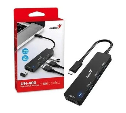 Hub Genius USB-C a 4 USB-A 3.0 - Tecatech-uy