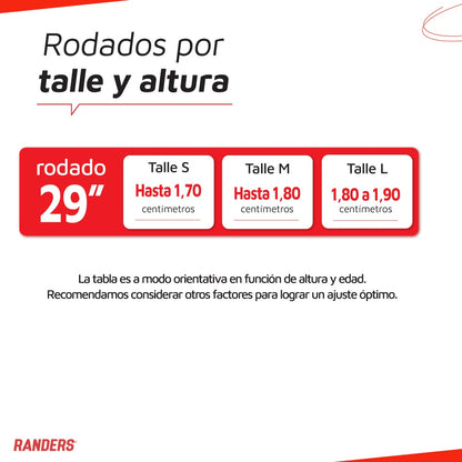 Bicicleta Randers montaña 21V R29 azul con negro M