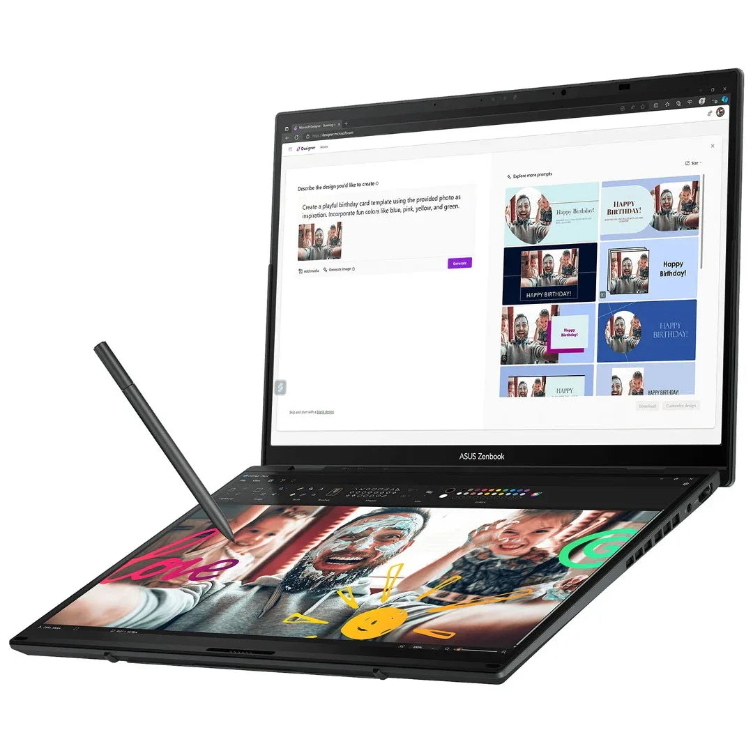Notebook Asus Zenbook Duo Core Ultra 7 4.8Ghz, 16GB, 1TB SSD, DUAL 14'' WUXGA Oled Touch - Tecatech-uy