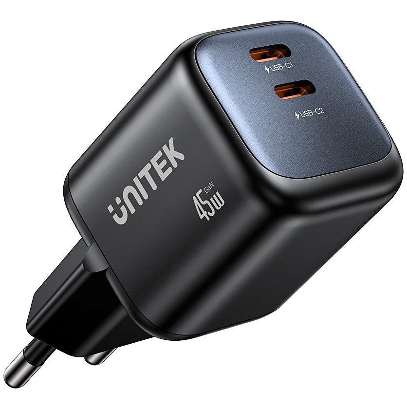 Cargador Unitek 45W Dual USB-C GaN