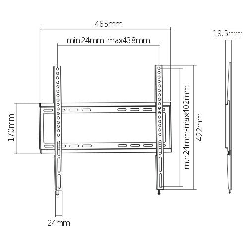 Soporte para TV fijo ultra delgado hasta 55''