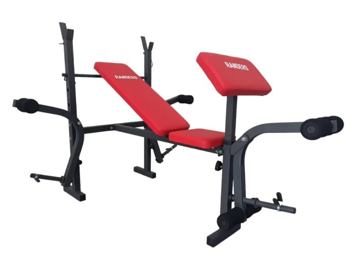Banco de pecho Randers con soporte para barra y scott
