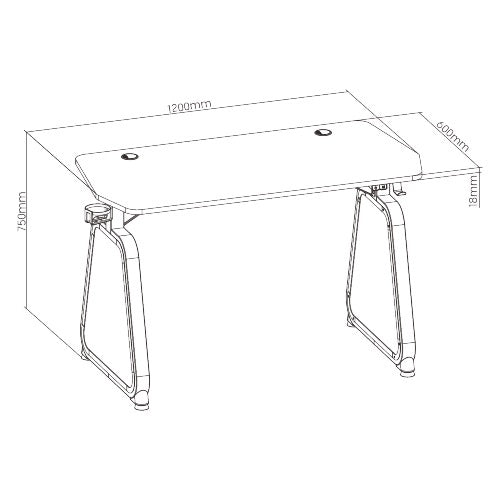 Escritorio gamer RGB Brateck con espejos