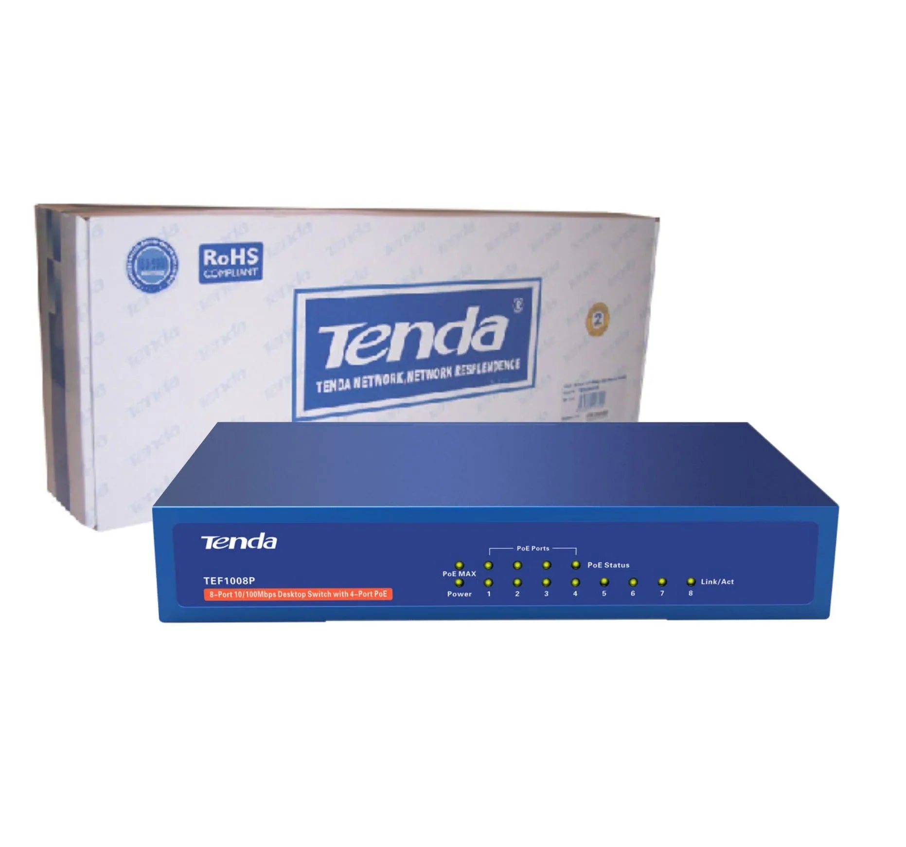 Switch PoE Tenda 8 puertos - Tecatech-uy