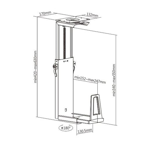 Soporte para PC escritorio hasta 15 Kg