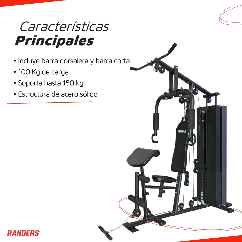 Multigimnasio Randers 100Kg c/scott 