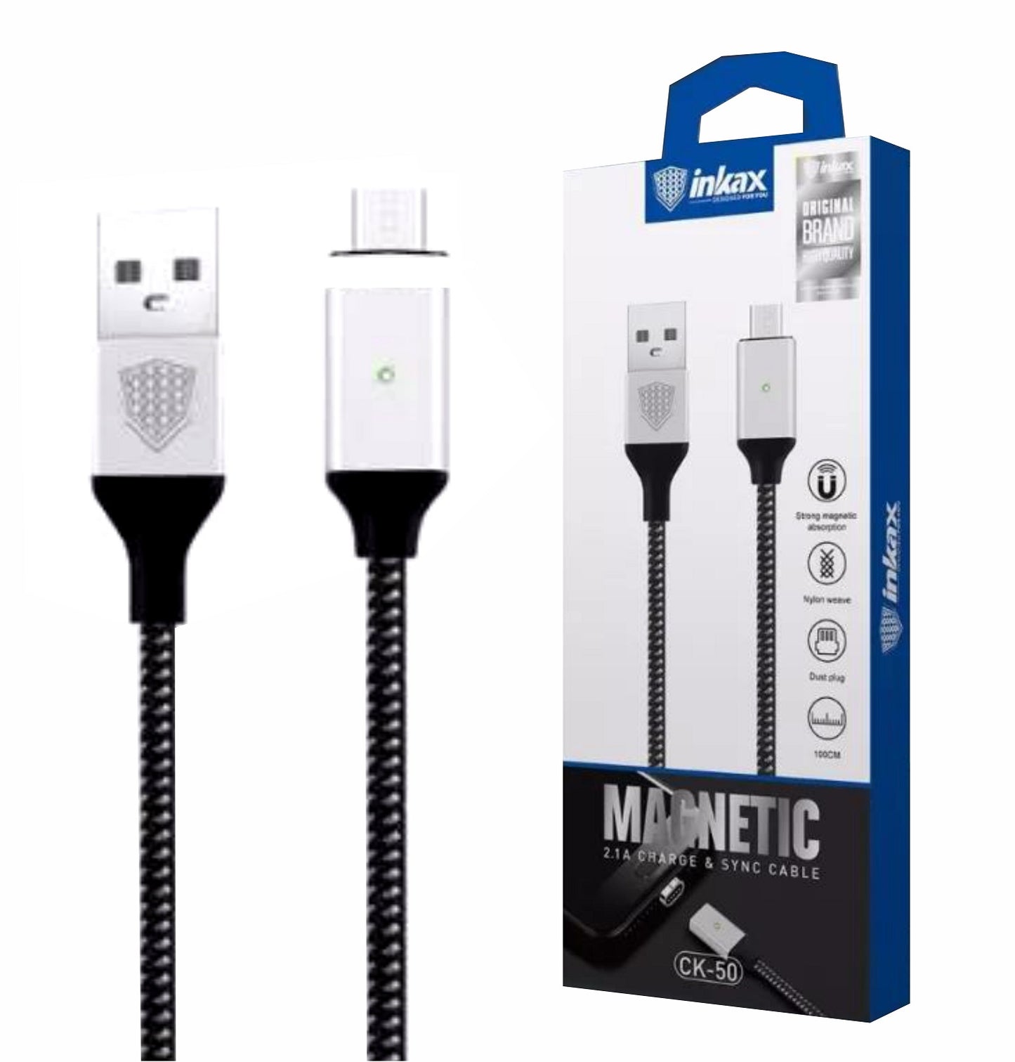 Cable Inkax MicroUSB 2.1A magnético