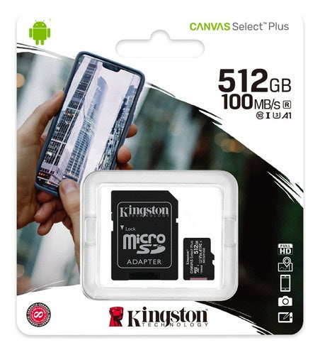 Memoria MicroSD Kingston Select Plus 512GB clase 10
