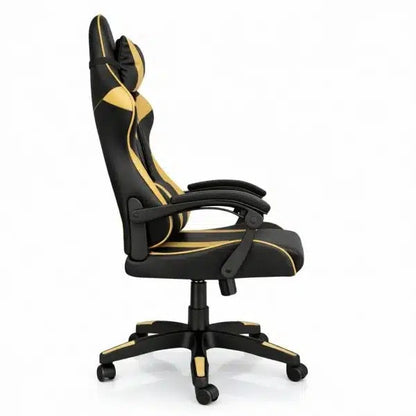 Silla Gamer ergonómica con masajes negra y dorada