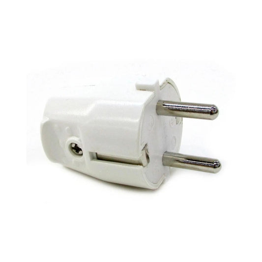 Ficha Schuko blanca Conatel c/tierra