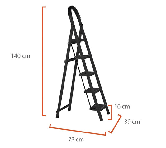 Escalera 5 escalones negra