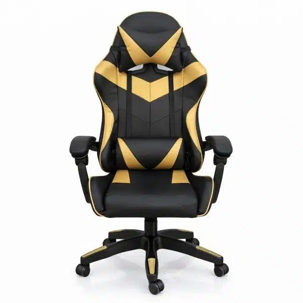 Silla Gamer ergonómica con masajes negra y dorada