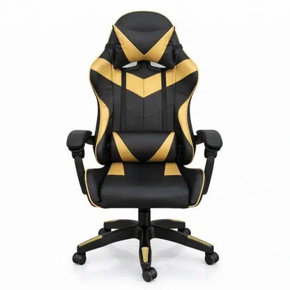 Silla Gamer ergonómica con masajes negra y dorada