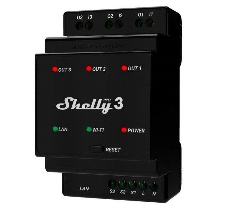 Rele Shelly Pro 3 Wi-fi DIN Triple