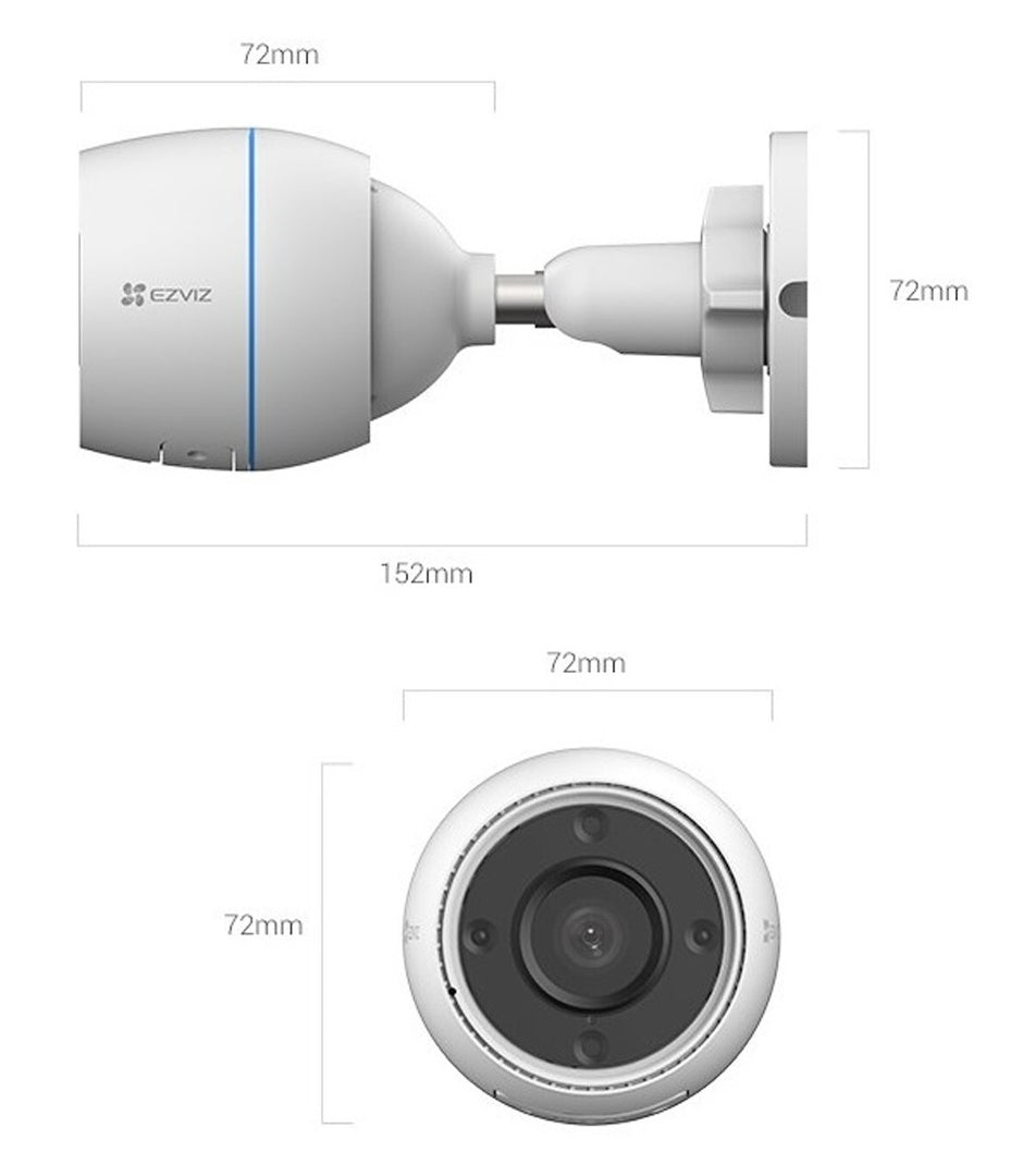 Camara Wifi Ezviz CS-H3C Color Full HD con luz