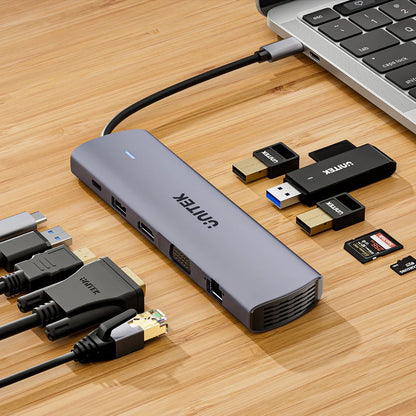 HUB USB-C Unitek 11 en 1 Dual Display