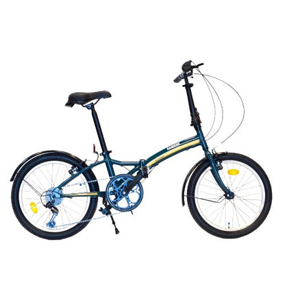 Bicicleta plegable 7 velocidades rodado 20 azul petróleo
