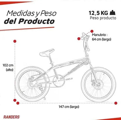 Bicicleta BMX Cromo R20 con rotor 360