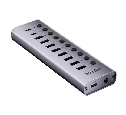HUB USB-C Unitek 10 en 1 5Gbps con interruptor