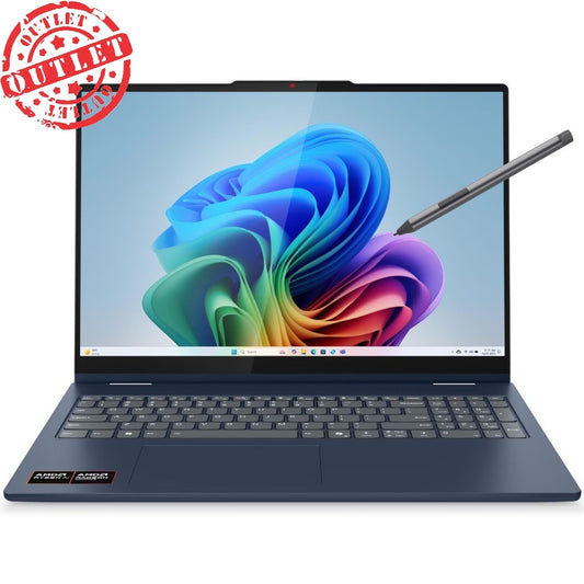 Notebook Convertible Lenovo Ryzen AI 7 5.0Ghz, 16GB, 512GB SSD, 16 WUXGA Touch (con detalles)