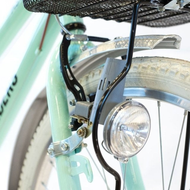 Bicicleta de paseo aluminio c/canasto R26 7V verde