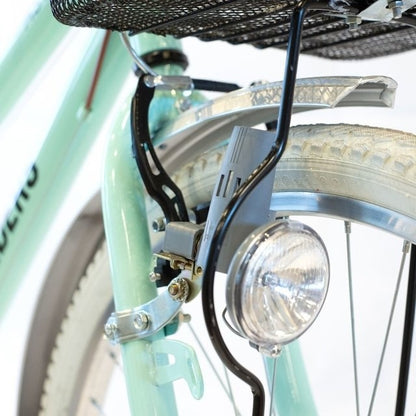 Bicicleta de paseo aluminio c/canasto R26 7V verde