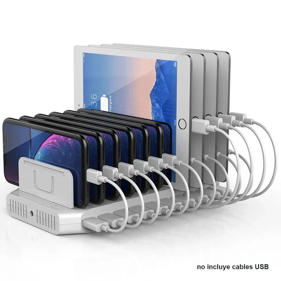 Estación de carga USB Unitek 10 puertos QC 3.0 96W - Tecatech-uy