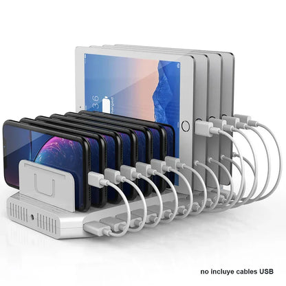 Estación de carga USB Unitek 10 puertos QC 3.0 96W - Tecatech-uy