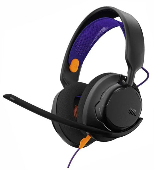 Auriculares gaming JBL negros y naranjas con micrófono, venta en Tecatech Uruguay