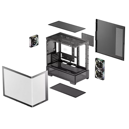 Gabinete DeepCool CG380U 3F cristal curvo panorámico