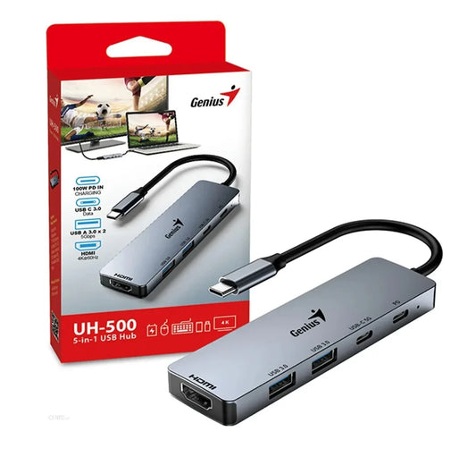 Hub Genius USB-C a USB-A, USB-C y HDMI - Tecatech-uy