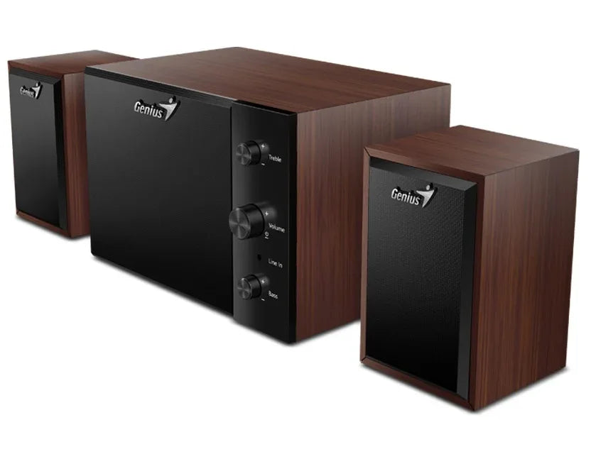 Parlante Genius SW-2.1 350 madera - Tecatech-uy
