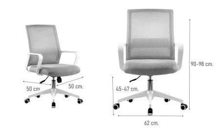 Silla de oficina Ryan gris/blanco