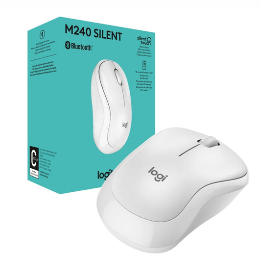 Mouse Logitech M240 Silent bluetooth blanco